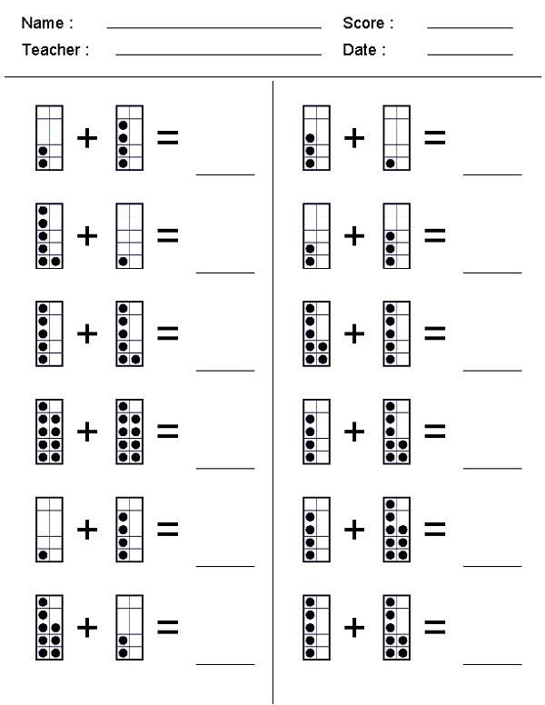 Printable Maths Paper Domino