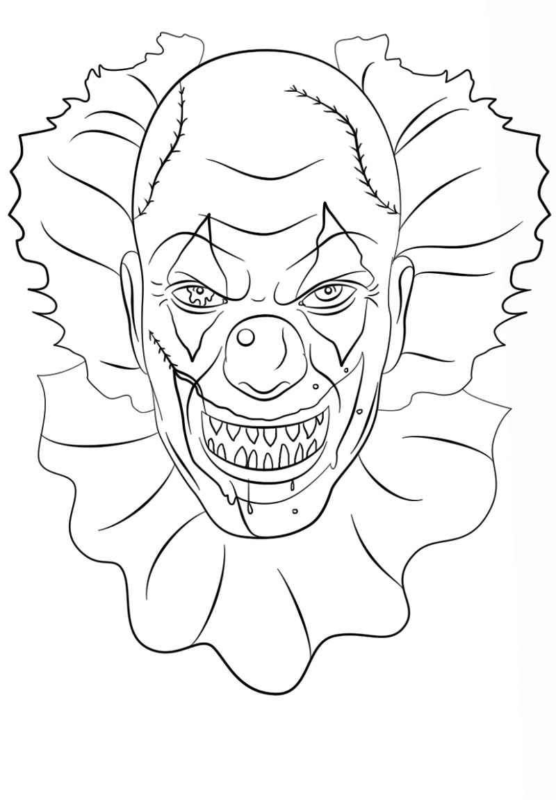 Scary Clown Coloring Pages Free