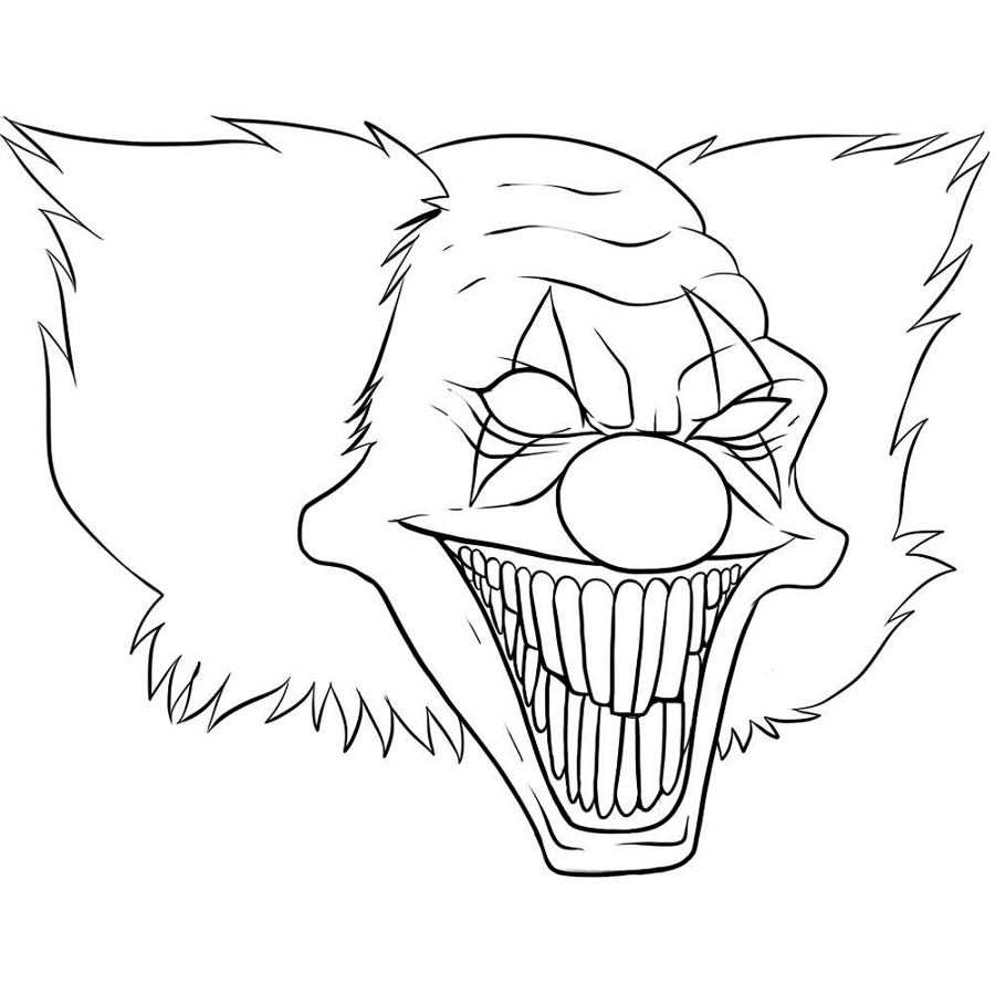 Scary Clown Coloring Pages Printable