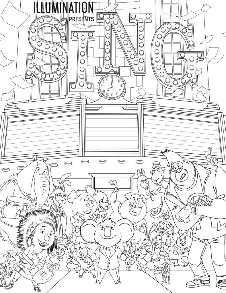 Sing Movie Coloring Page Printable