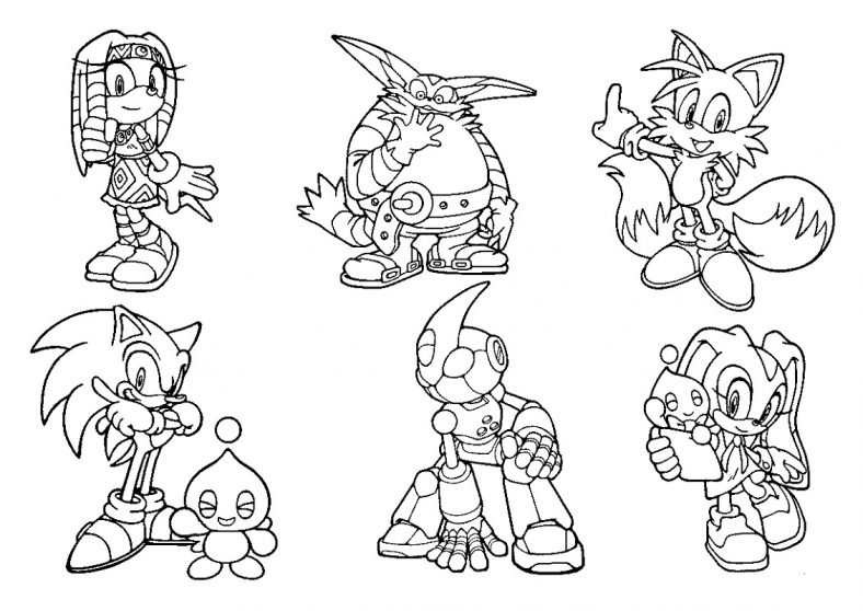 Sonic Coloring Book Characters