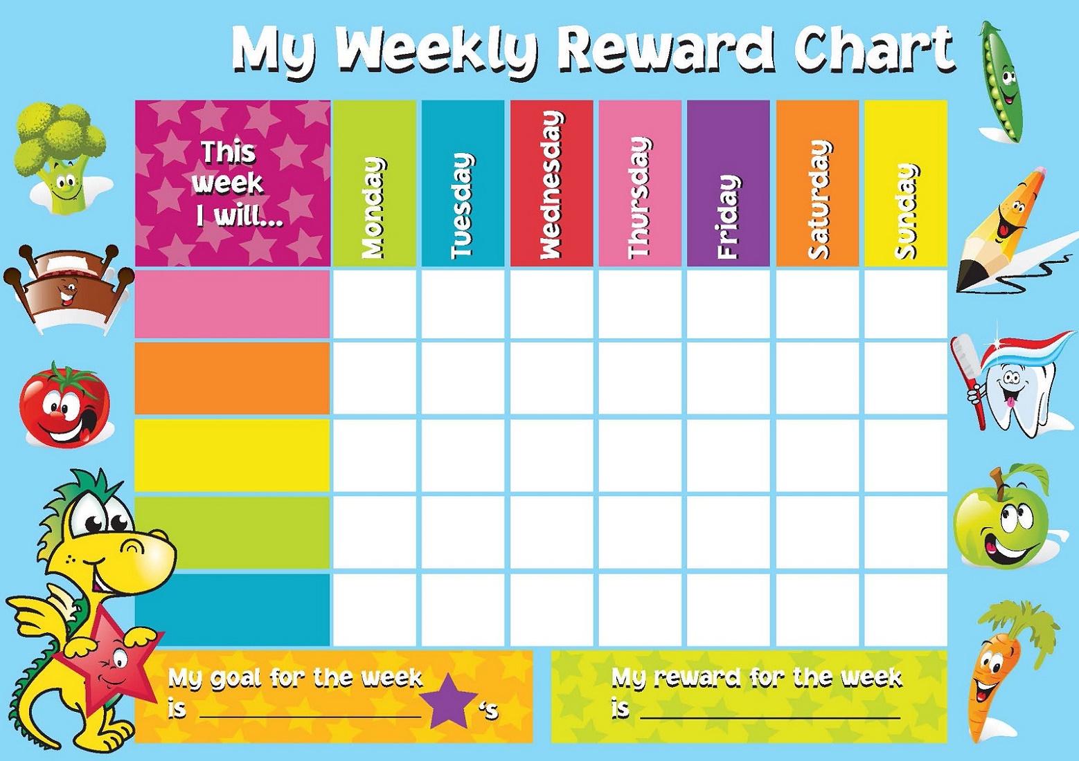 Star Reward Chart Weekly