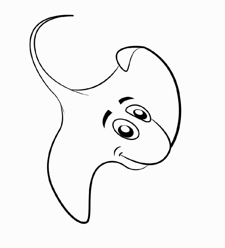 Stingray Coloring Page For Kids