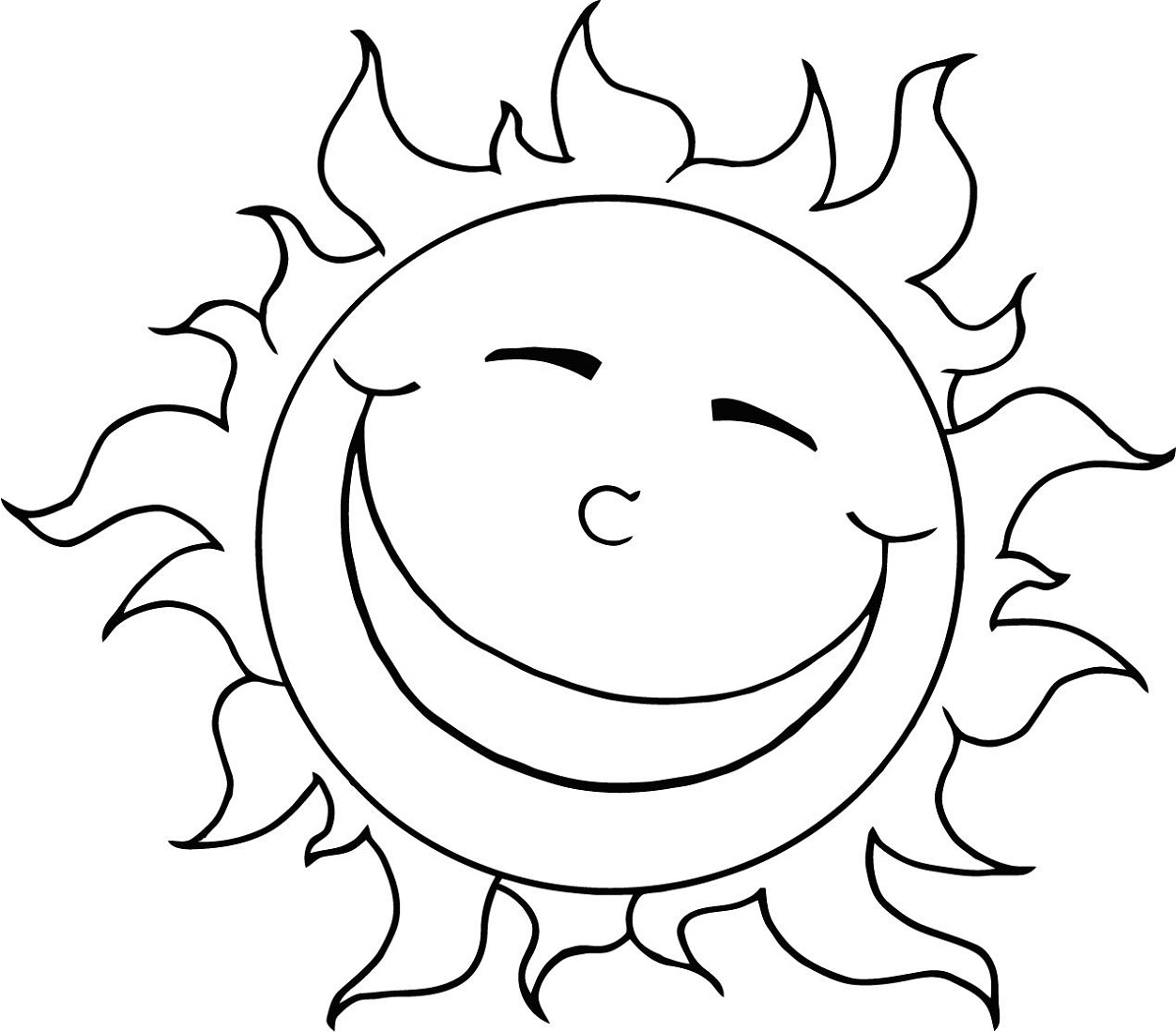 Sun Coloring Page For Kids
