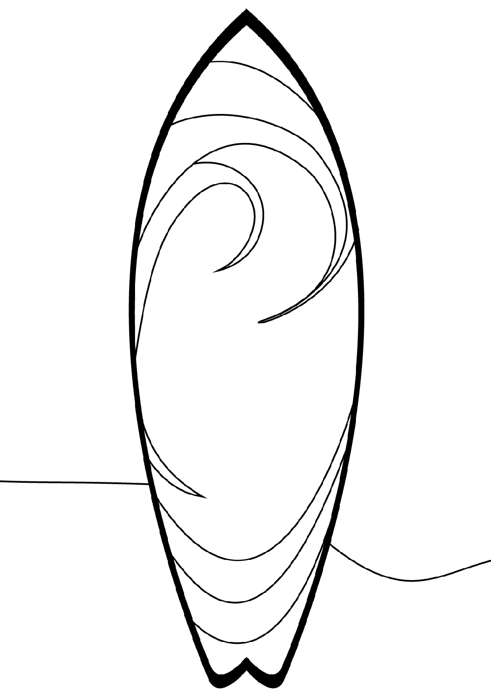 Surfboard Coloring Page Free