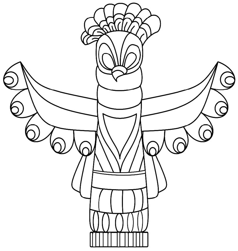Totem Pole Coloring Pages Animal