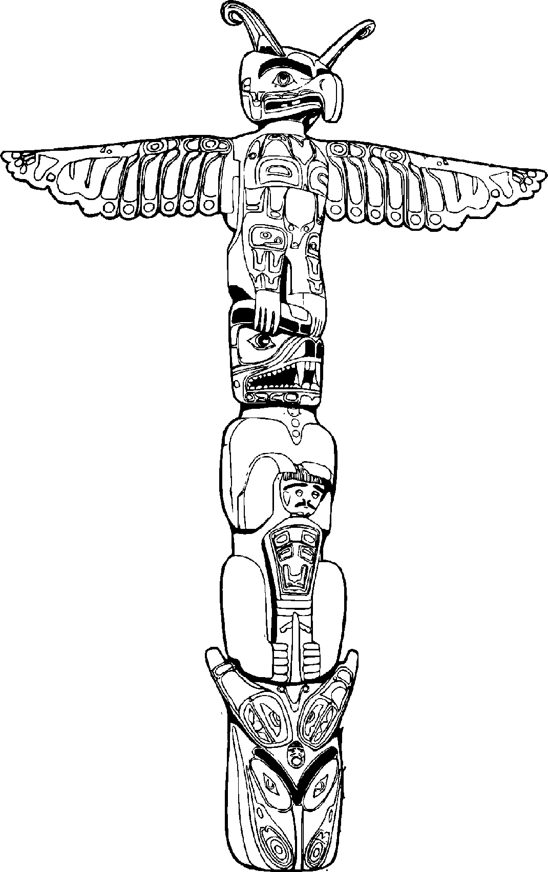 Totem Pole Coloring Pages For Adults