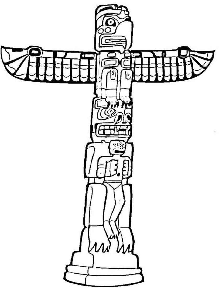 Totem Pole Coloring Pages For Kids