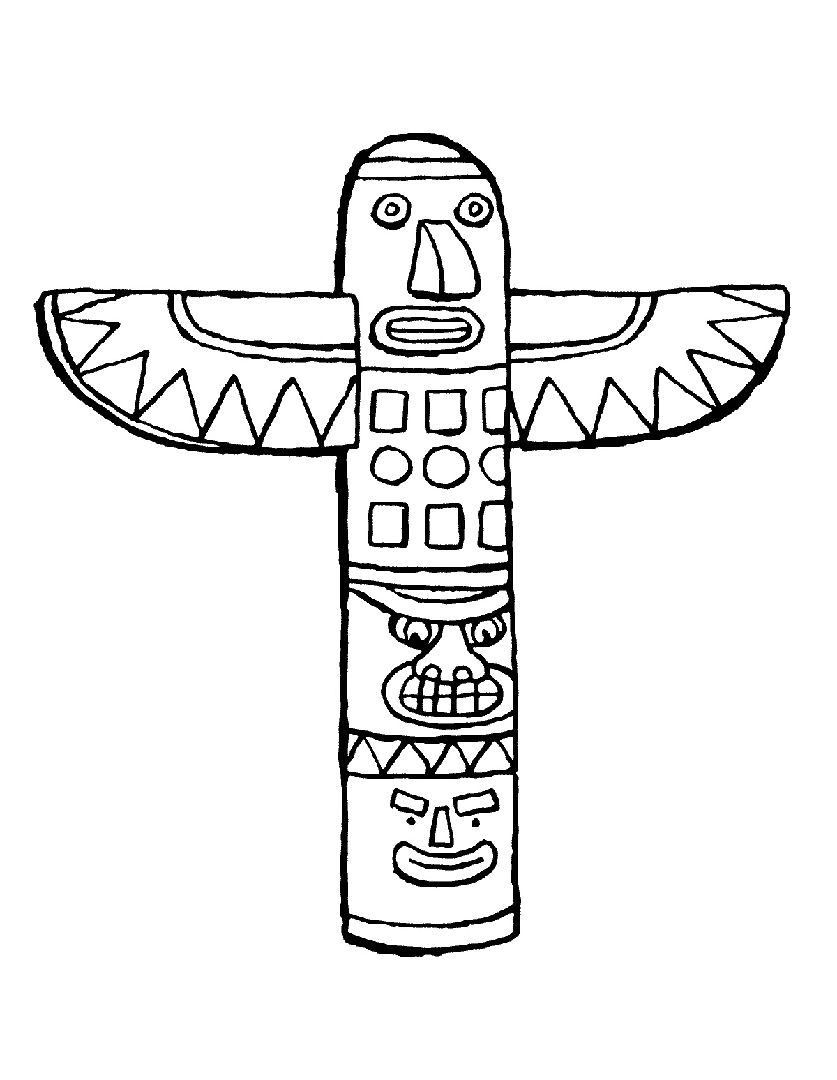 Totem Pole Coloring Pages Printable