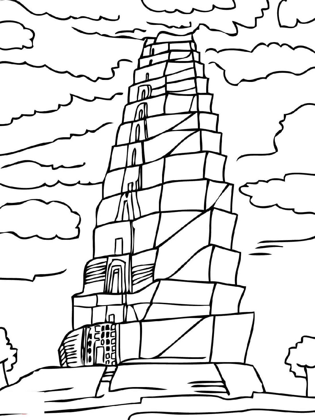 Tower Of Babel Coloring Page Free