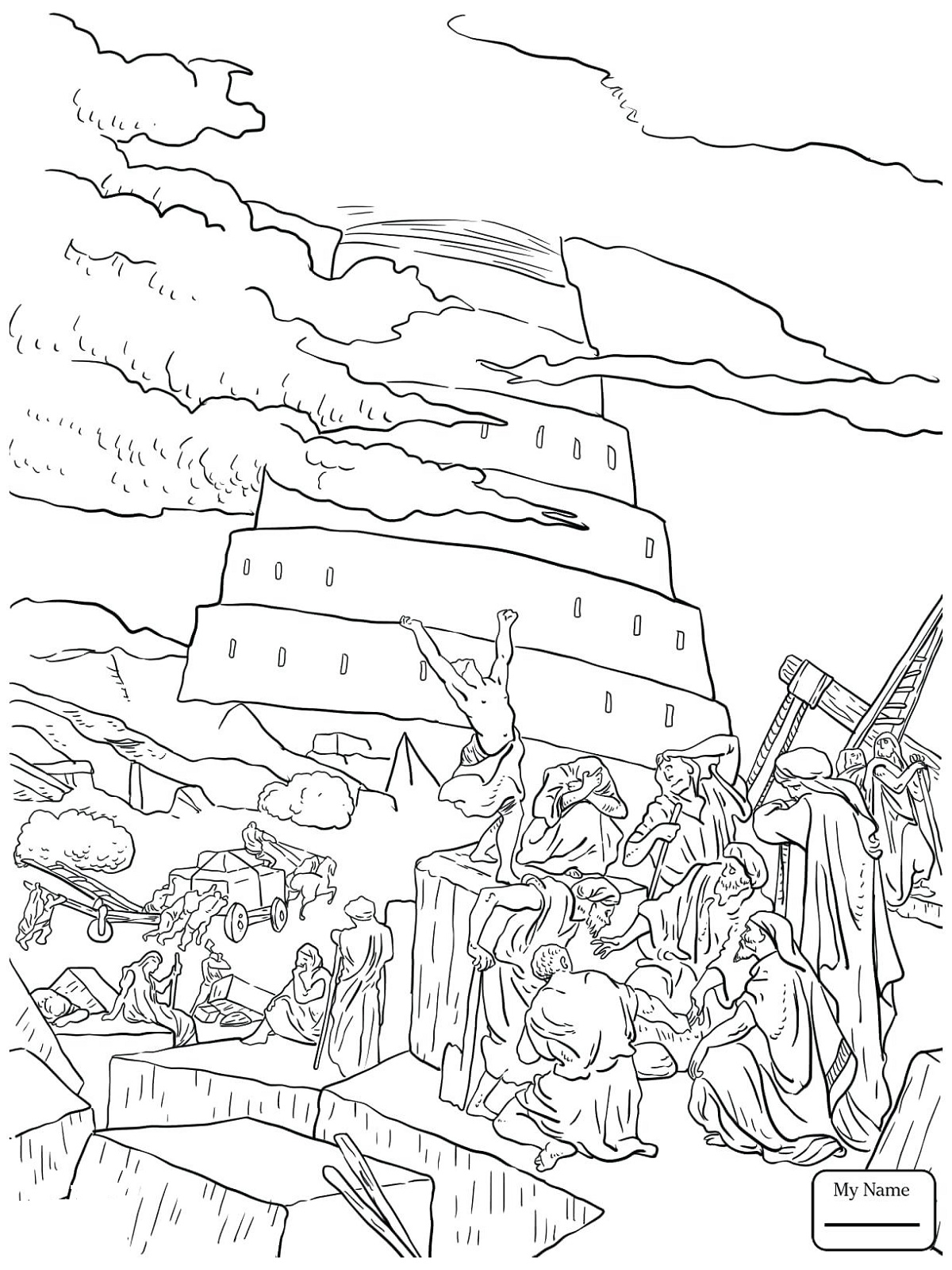 Tower Of Babel Coloring Page To Print